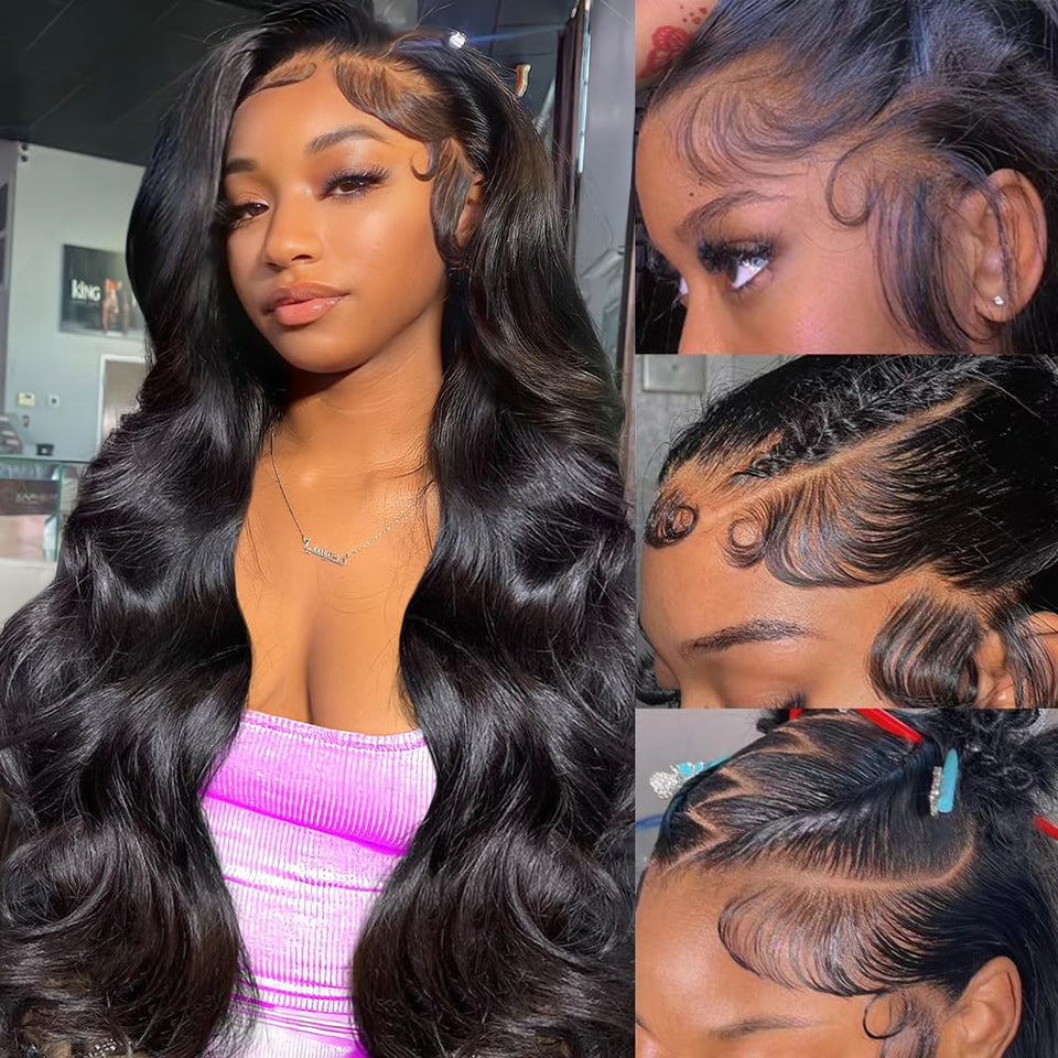 OWNROSE front view showing natural hairline and full body wave benefit