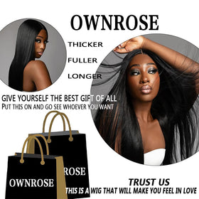 OWNROSE model wearing glueless wig in everyday lifestyle setting
