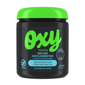 Oxy front packaging showing 90 pads and benefits