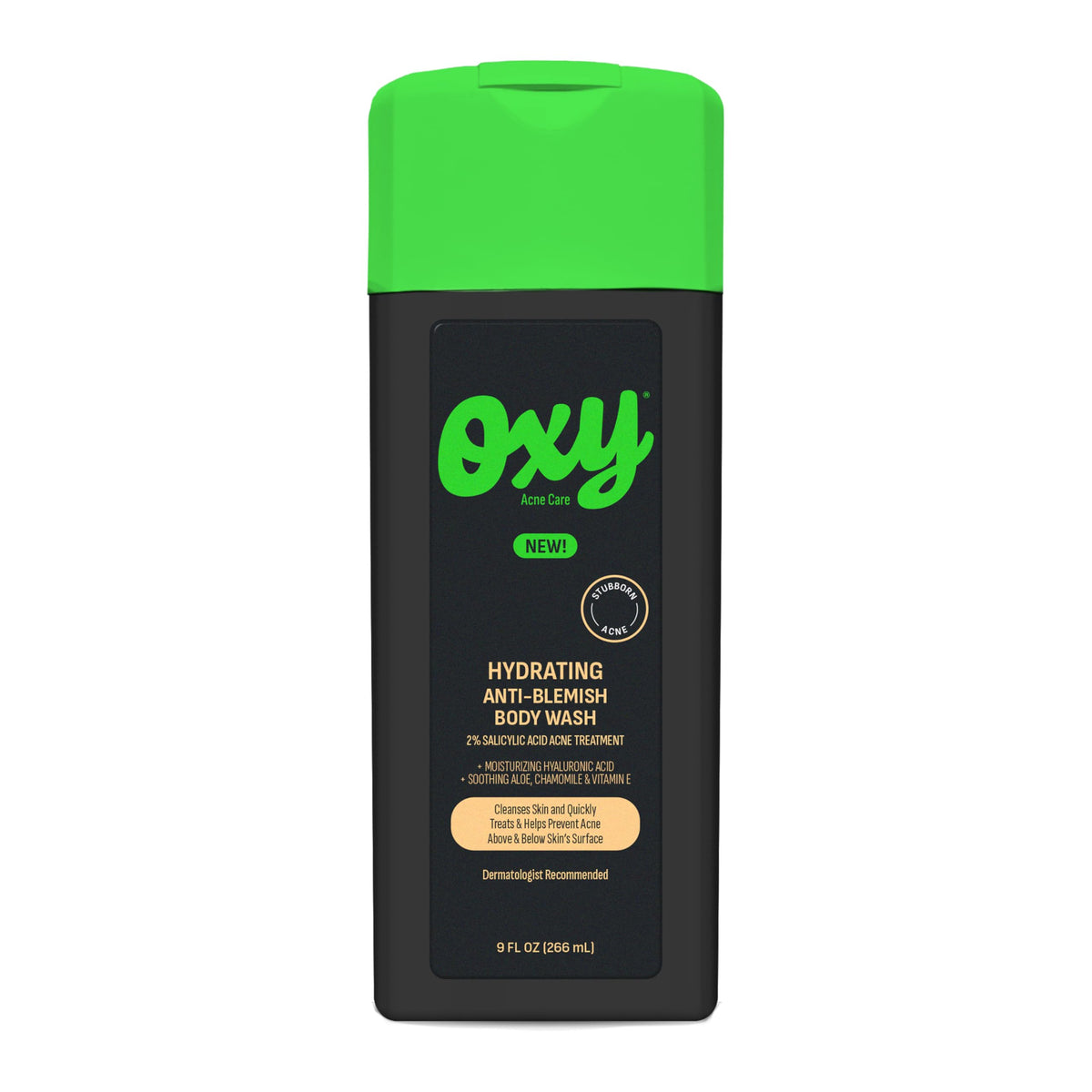 Oxy front packaging 9 fl oz showing bottle and label, clear acne treatment