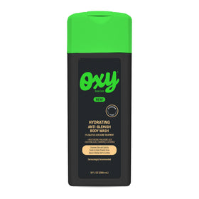 Oxy front packaging 9 fl oz showing bottle and label, clear acne treatment