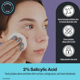 Oxy textured pad close-up highlighting exfoliating surface and gentle pore cleansing