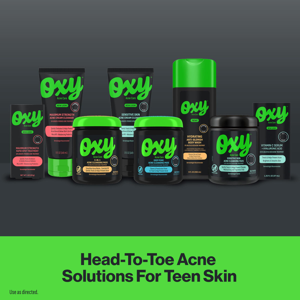 Oxy tub open displaying pads ready for on-the-go use