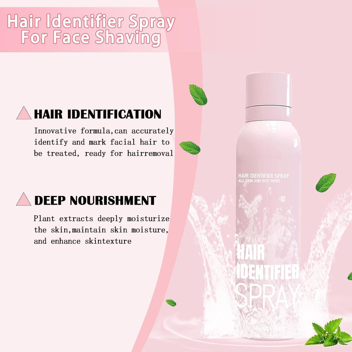 OYB spray on skin texture highlighting contrast and easier hair spotting