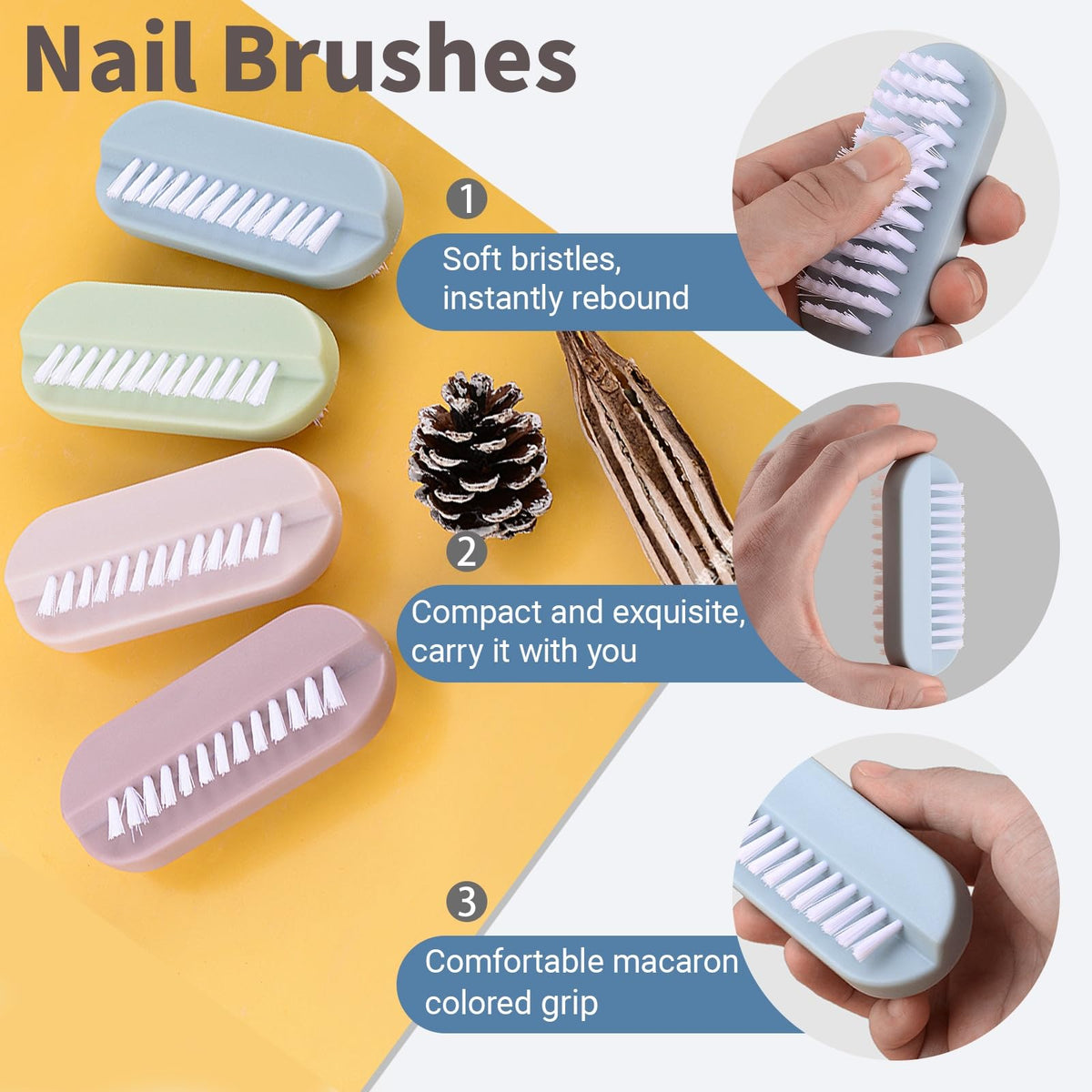 OYEWALLS nail brush cleaning dirty hands after gardening showing outdoor cleanup utility
