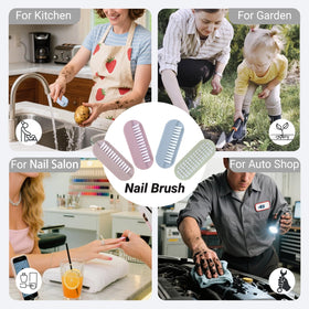 OYEWALLS two-sided nail brush closeup showing soft and stiff bristles for versatile cleaning