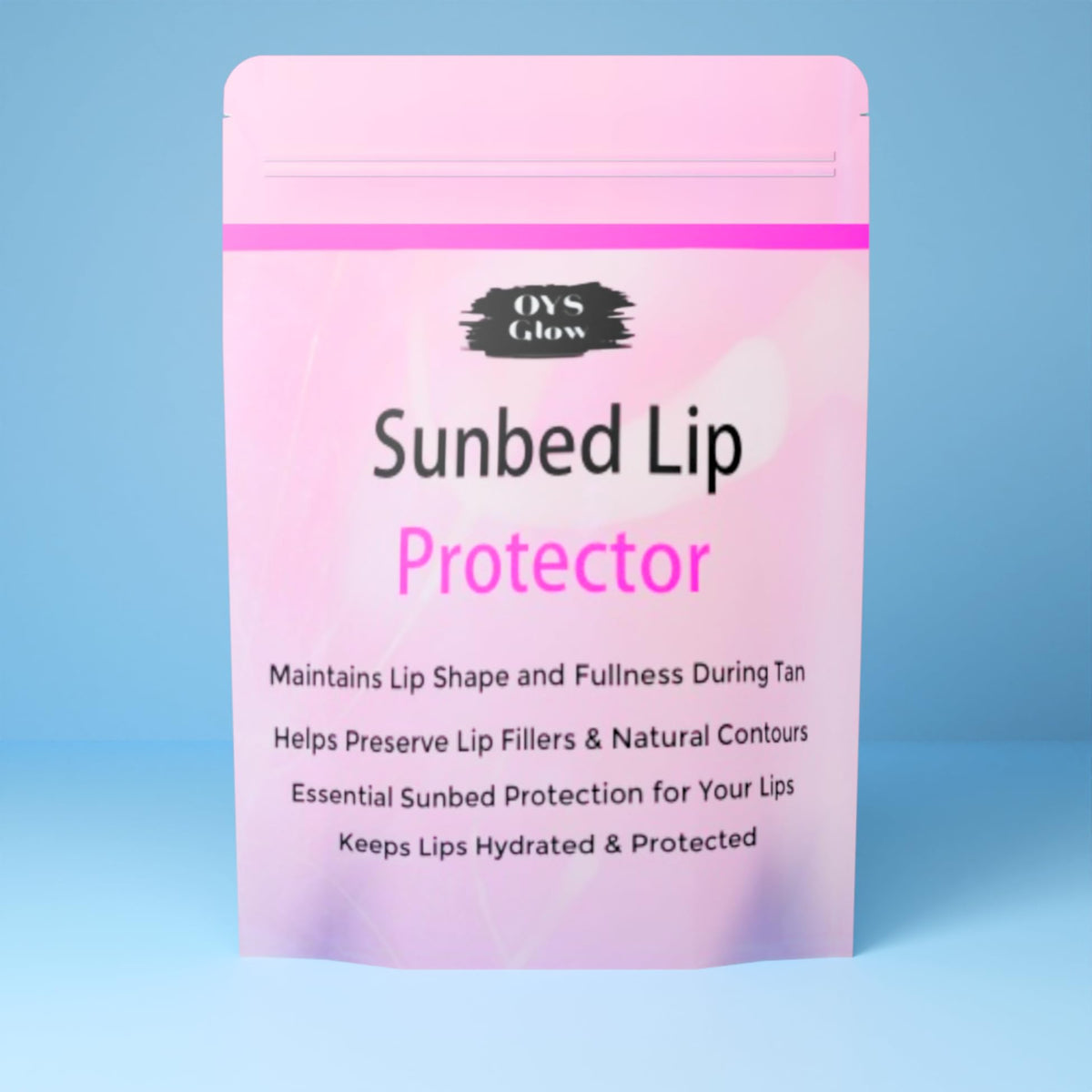 OYS GLOW lip cover stored in travel pouch for convenient portability