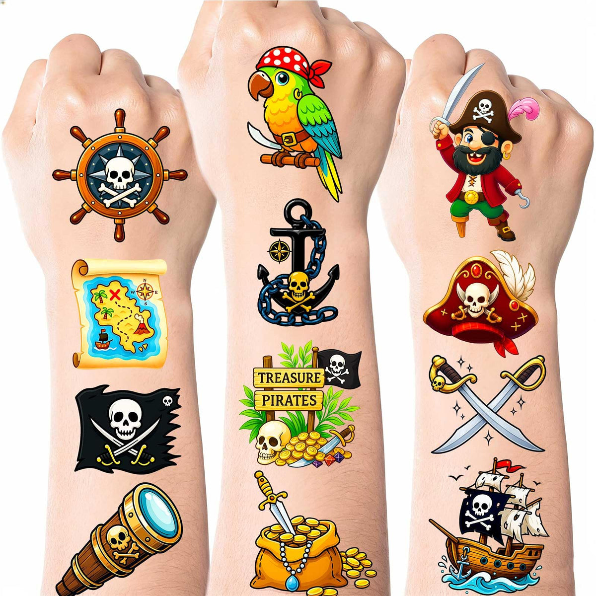 Ozepao front packaging showing pirate designs and party-ready count