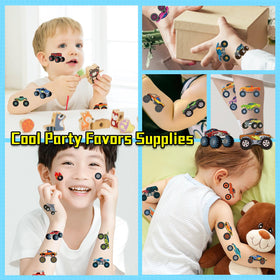 Ozepao tattoos arranged on party table showing decorations and goodie bag use