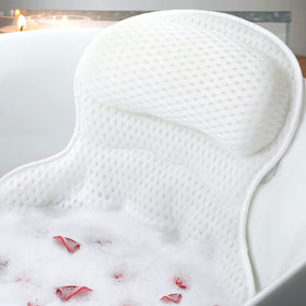 Ozyalo front view of bath pillow showing full ergonomic support and spa comfort