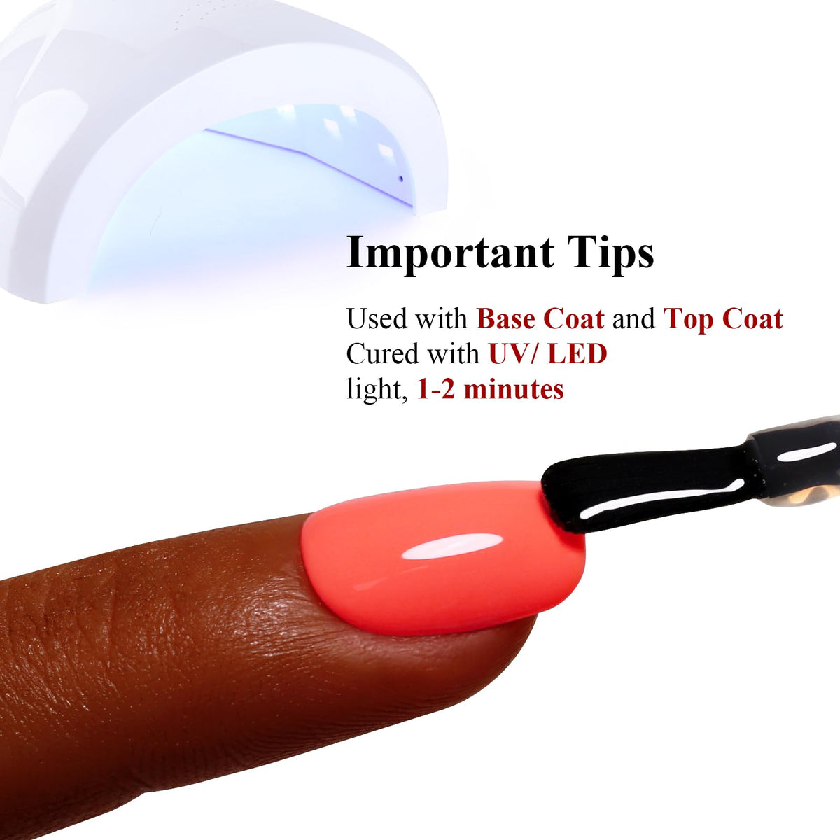 Ozzeal coral polish glossy brush stroke demonstrating smooth coverage and vibrant finish
