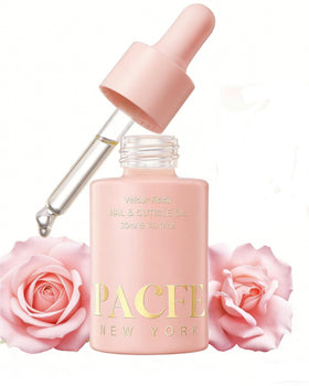 PACFE Velour Rosa front bottle showing elegant rose packaging and hydration benefits