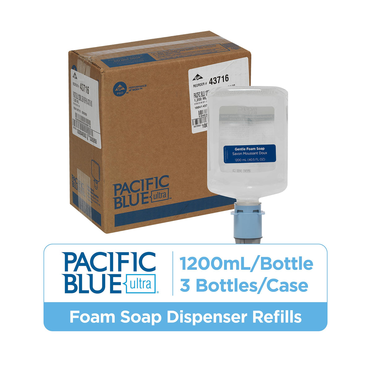 Pacific Blue Ultra cartridge close-up showing nozzle and build for reliable dispensing and reduced waste