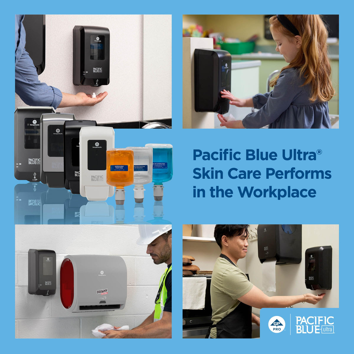 Pacific Blue Ultra refill in a commercial restroom environment showing suitability for high-traffic use