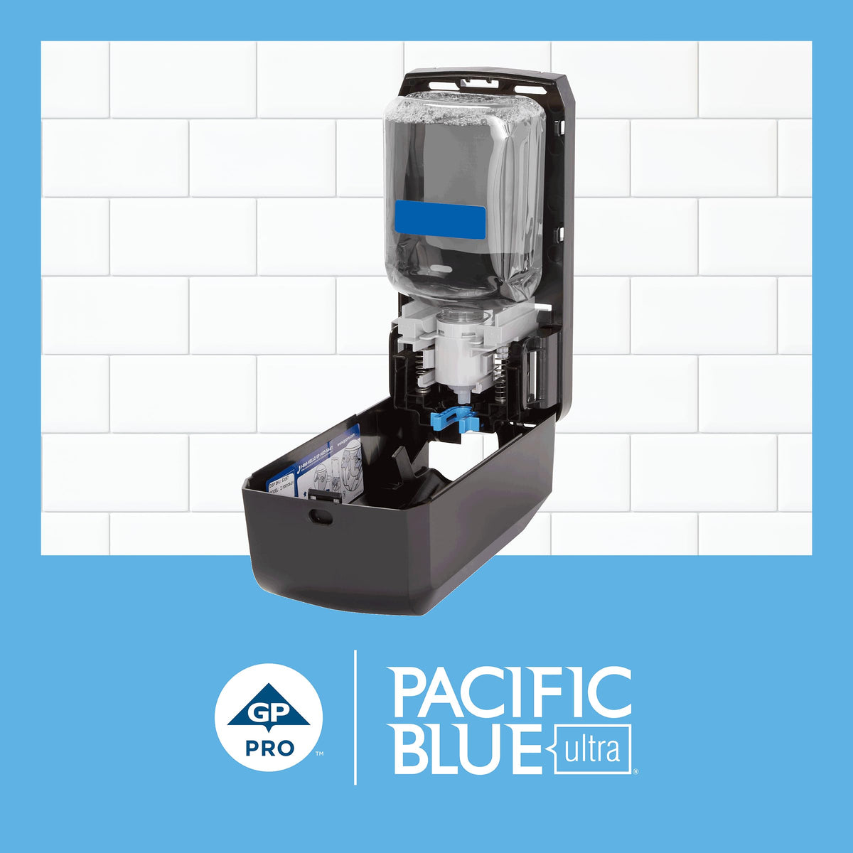 Pacific Blue Ultra label detail with Green Seal and compatibility information aiding compliant purchasing