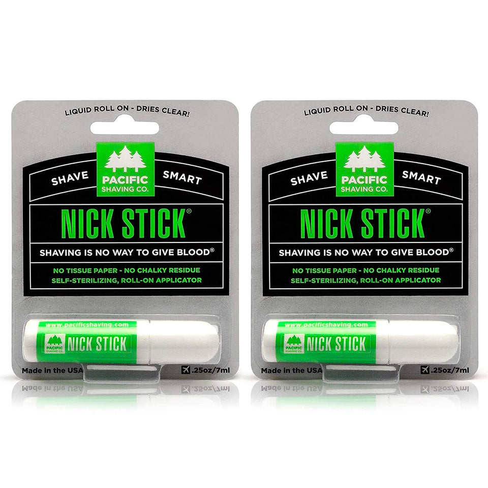 Pacific Shaving Company front packaging showing compact two-pack, perfect for travel