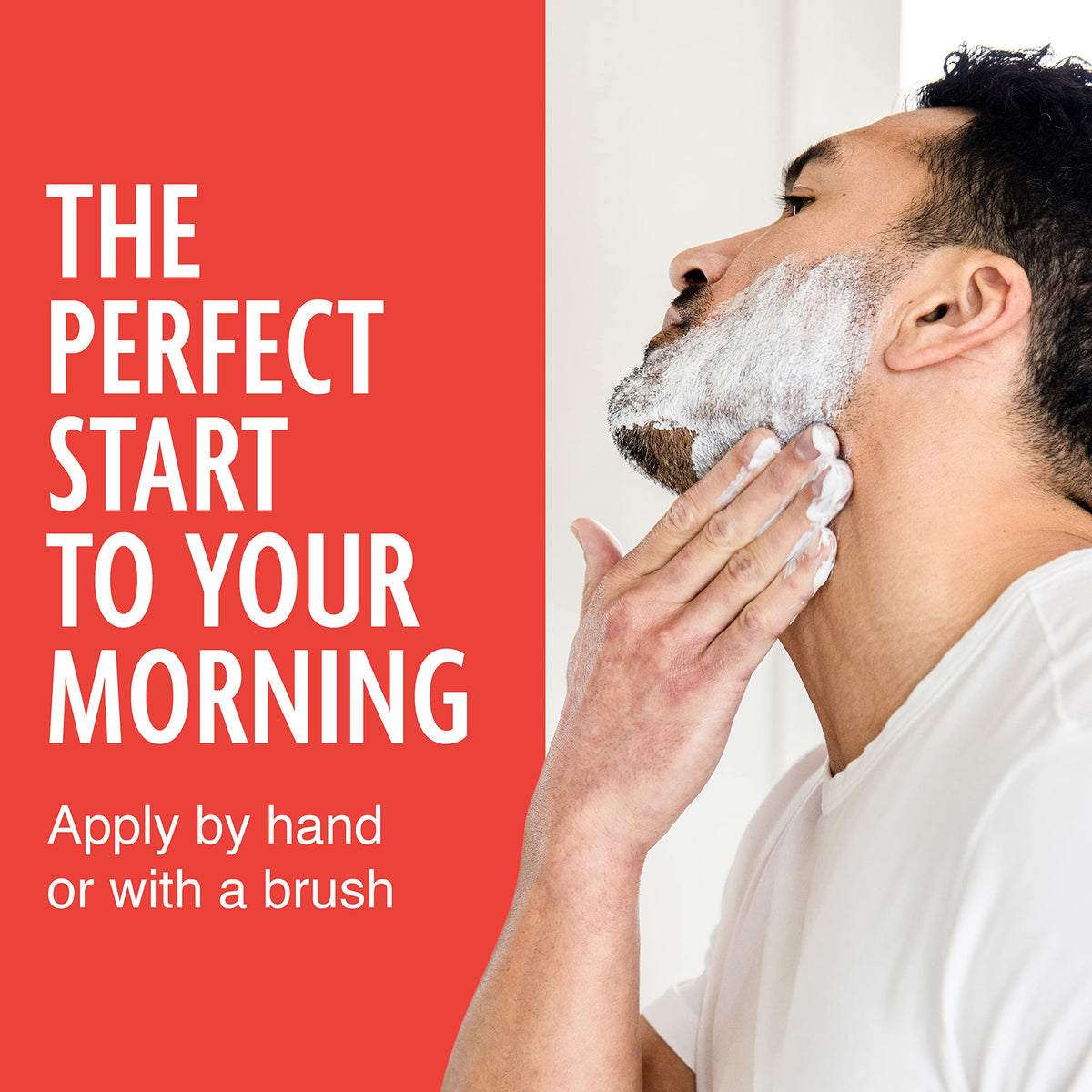 Pacific Shaving Company creamy foam on hands for smooth razor glide