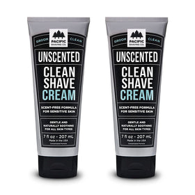 Pacific Shaving Company front packaging showing clean unscented shave cream benefits