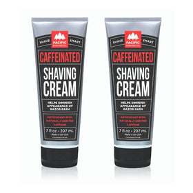 Pacific Shaving Company front packaging showing two 7 oz tubes and clear branding for convenience