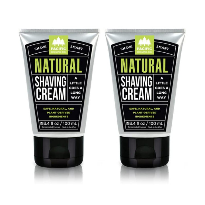Pacific Shaving Company front tube showing clean design and travel-friendly size
