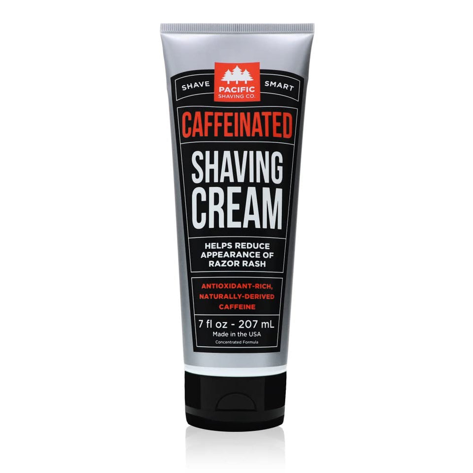 Pacific Shaving Company front tube showing product and benefits