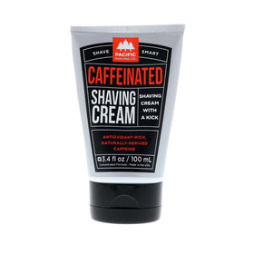 Pacific Shaving Company front tube showing 3.4 oz and travel-ready benefit