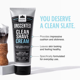Pacific Shaving Company open cap showing creamy texture for smooth razor glide