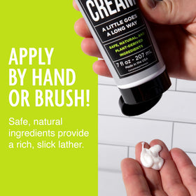 Pacific Shaving Company tube in a travel toiletry bag showing portability and TSA compliance