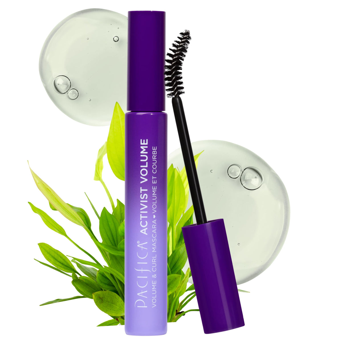 Pacifica front packaging showing clean vegan mascara and eco-friendly bottle benefit