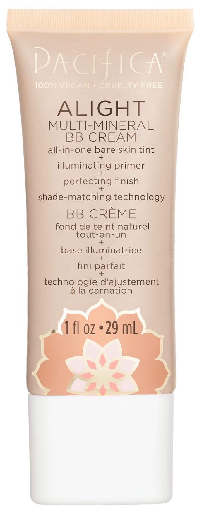 Pacifica BB Cream front tube showing shade and compact design for travel