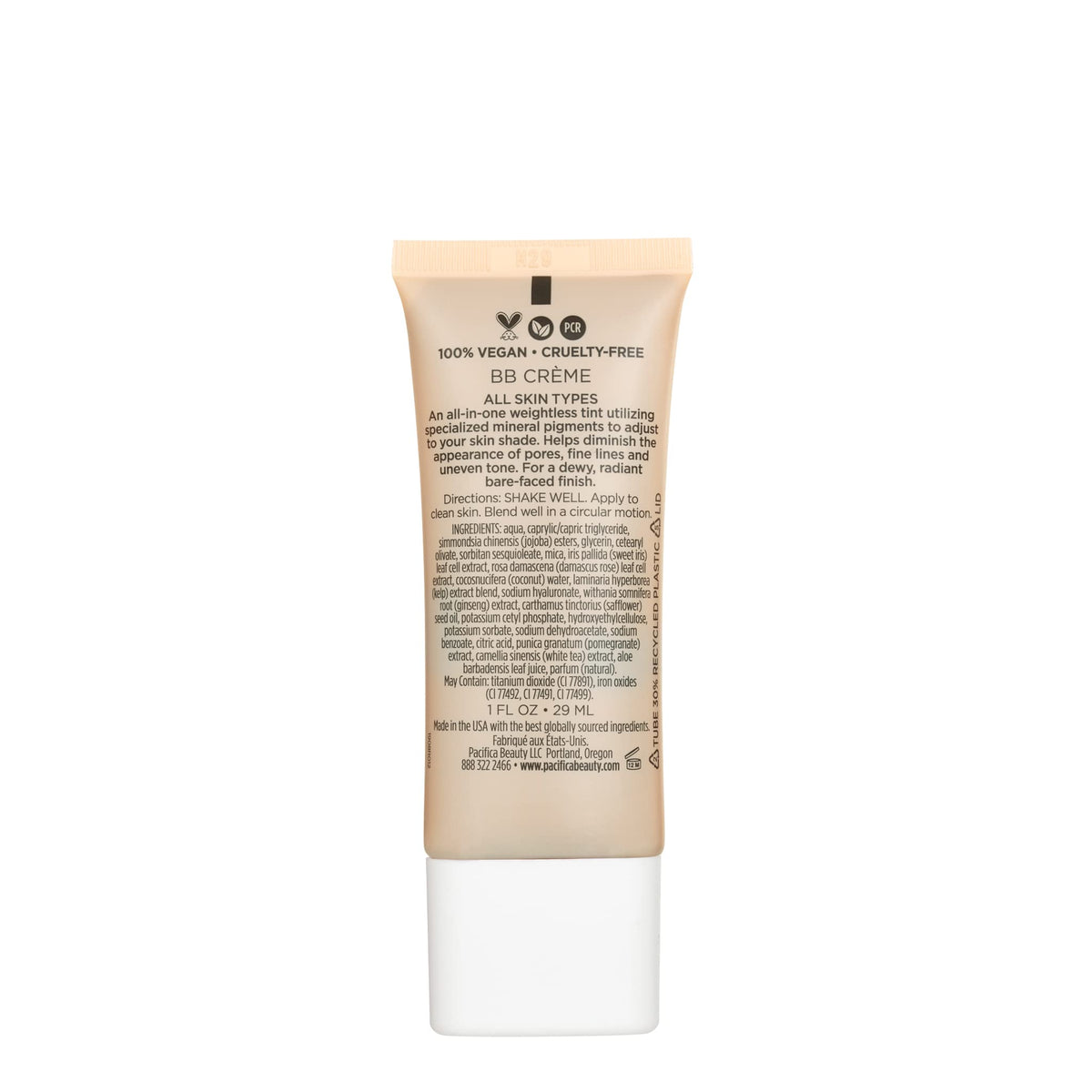 Person wearing Pacifica BB Cream outdoors showing fresh luminous glow
