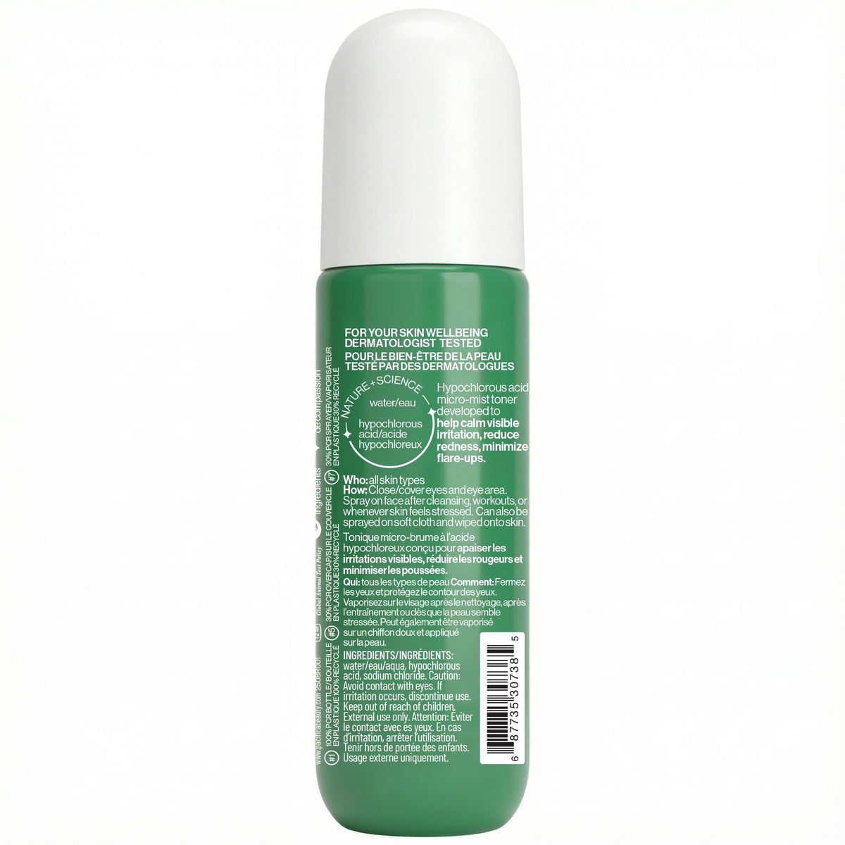 Pacifica spray applied to neck and chest showing soothing coverage and comfort