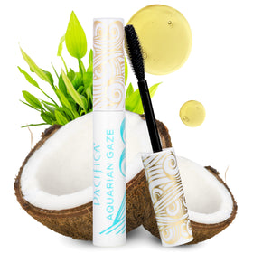Pacifica Aquarian Gaze with kelp and coconut highlighting conditioning ingredients for softer lashes