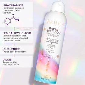 Pacifica Bacne Warrior texture on skin demonstrating lightweight, non-greasy absorption