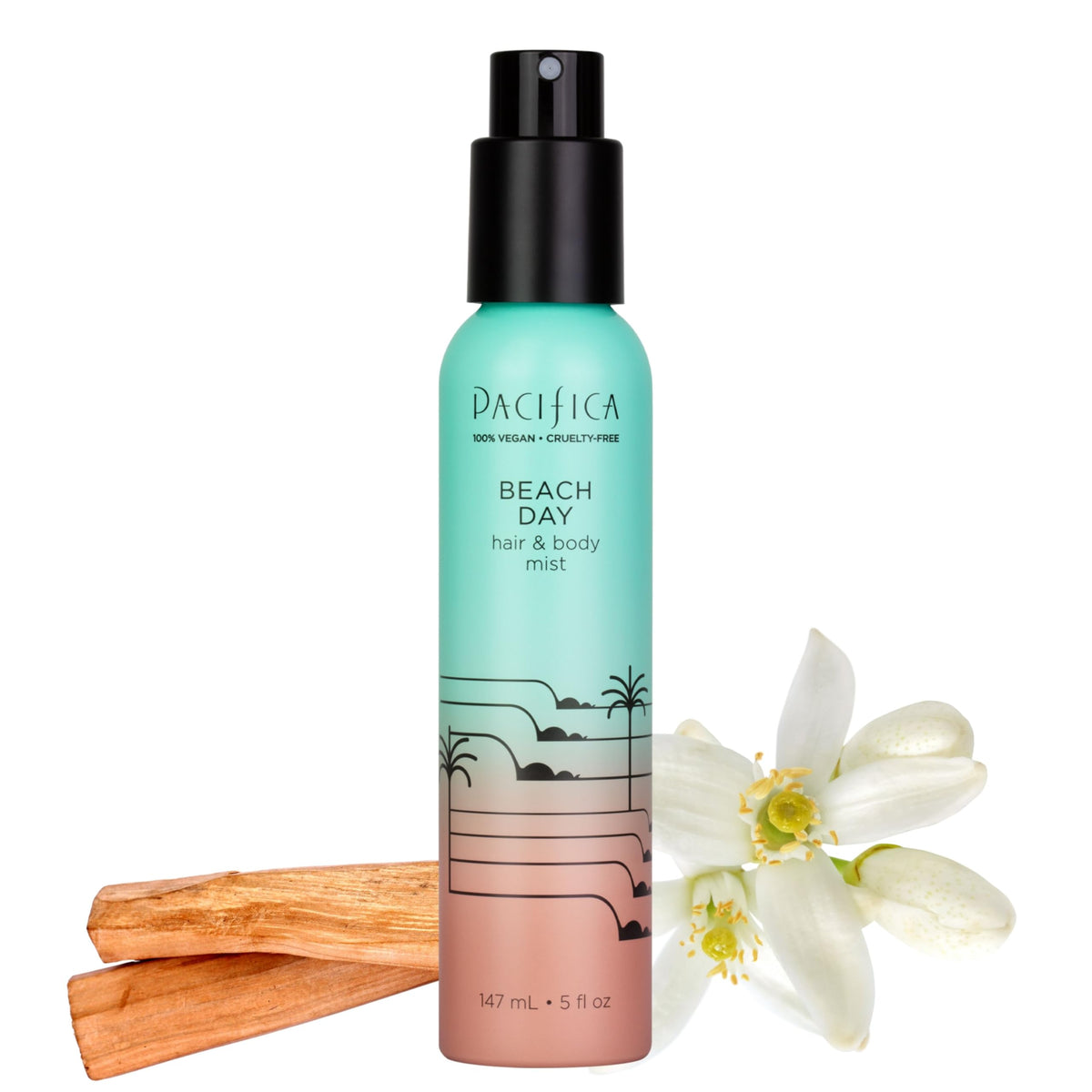 Pacifica front packaging showing bottle and brand, promotes fresh coastal scent