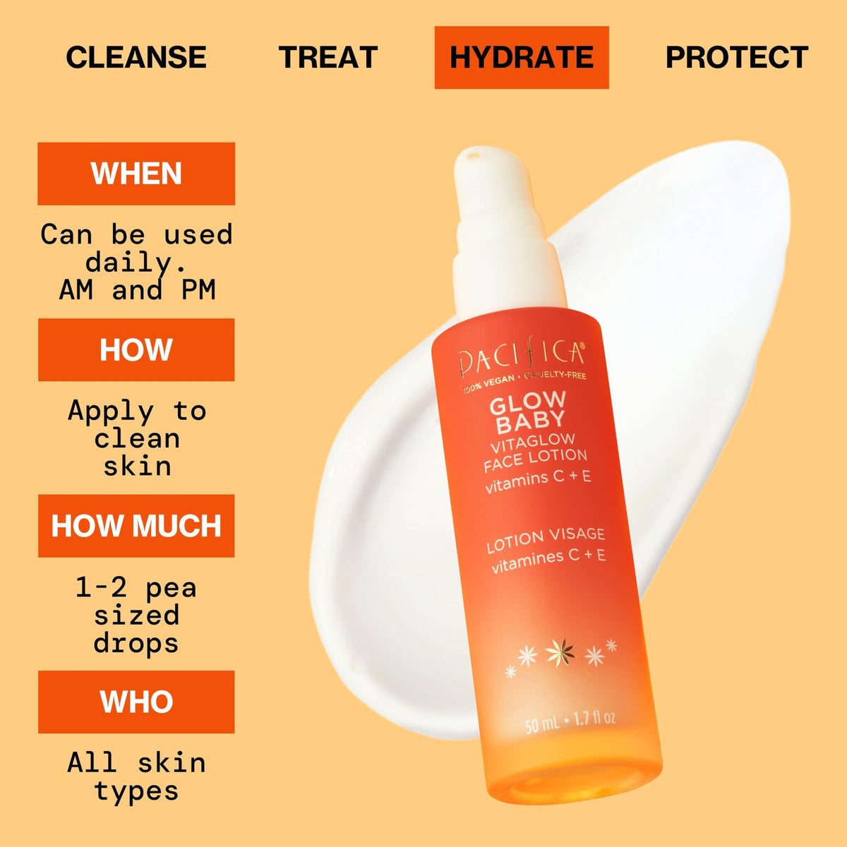 Pacifica bottle staged with makeup and SPF for morning routine convenience