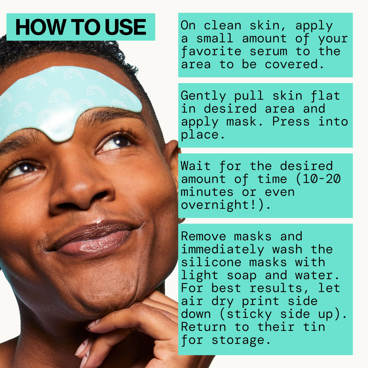 Pacifica rinsing mask under water demonstrating easy cleaning and reuse