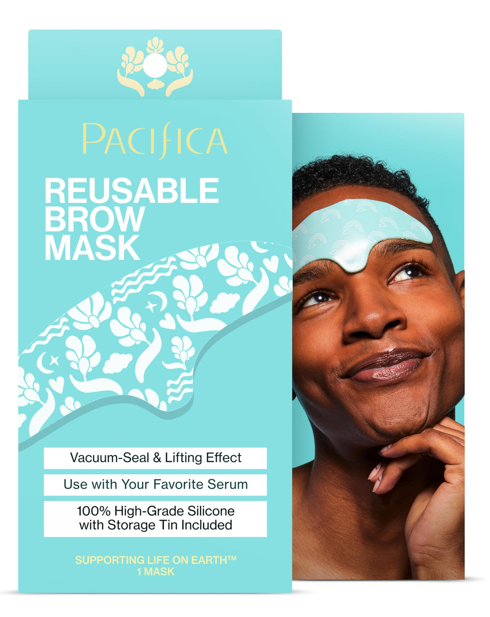 Pacifica front view of silicone brow mask showing shape and coverage benefit