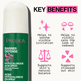 Pacifica close-up of label listing HOCl ingredients for gentle skin support