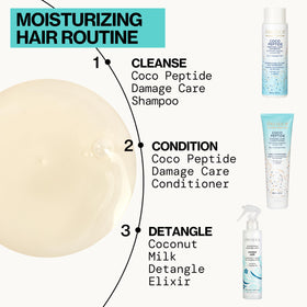 Pacifica ingredient collection of coconut water, quinoa and apricot oil, conveys nourishing actives
