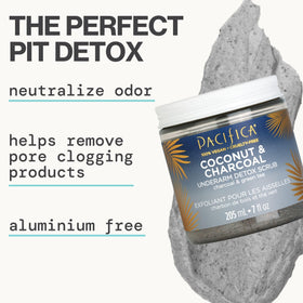 Pacifica coconut and charcoal scrub texture close-up revealing gentle exfoliant