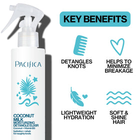 Pacifica spray nozzle releasing fine mist for quick detangling