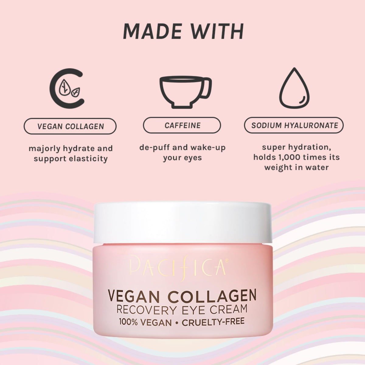 Pacifica cream spread on hand demonstrating non-greasy moisturizing benefit