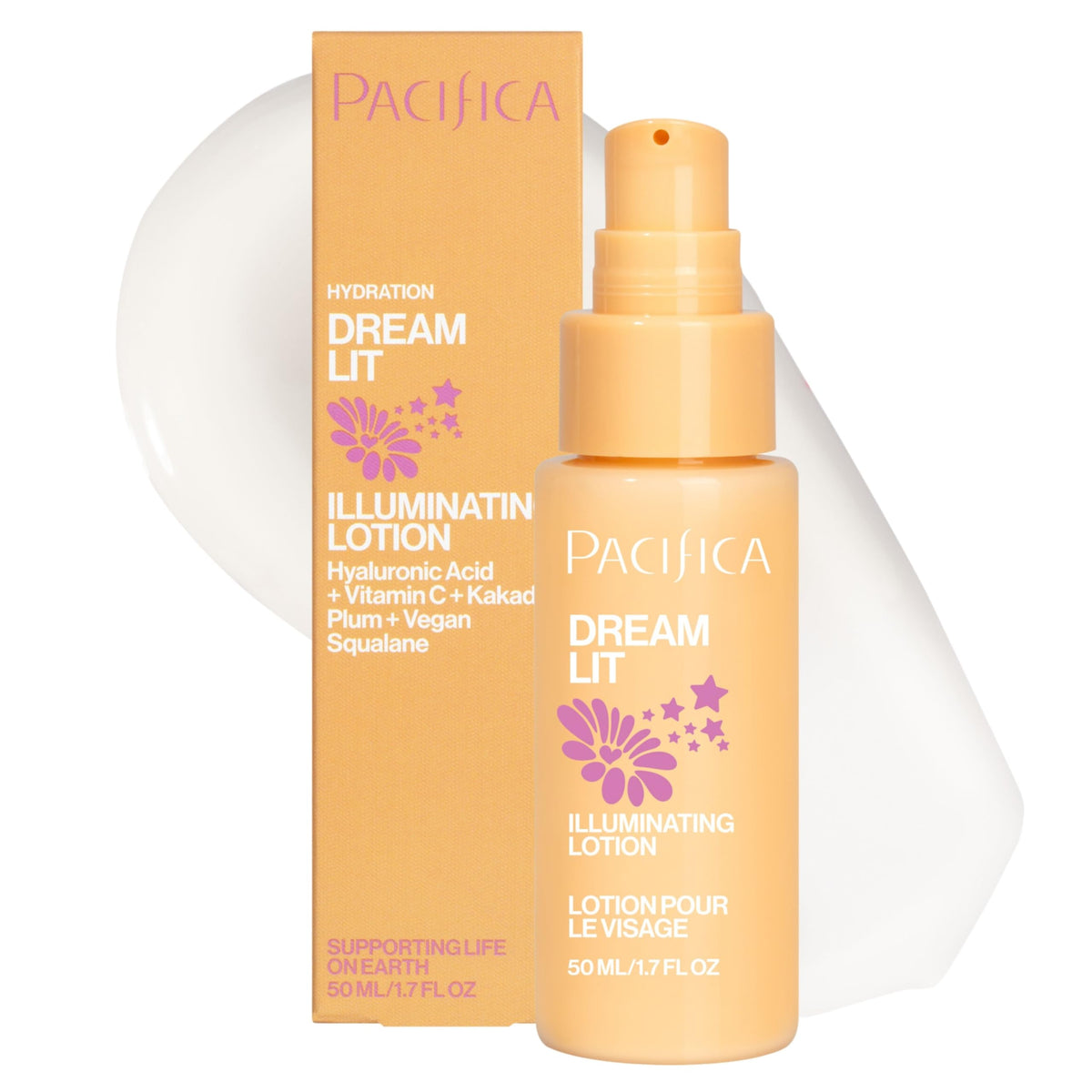 Pacifica Dreamlit front bottle showing label and lightweight glow