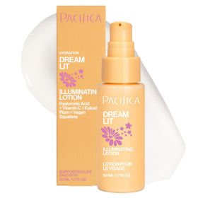 Pacifica Dreamlit front bottle showing label and lightweight glow