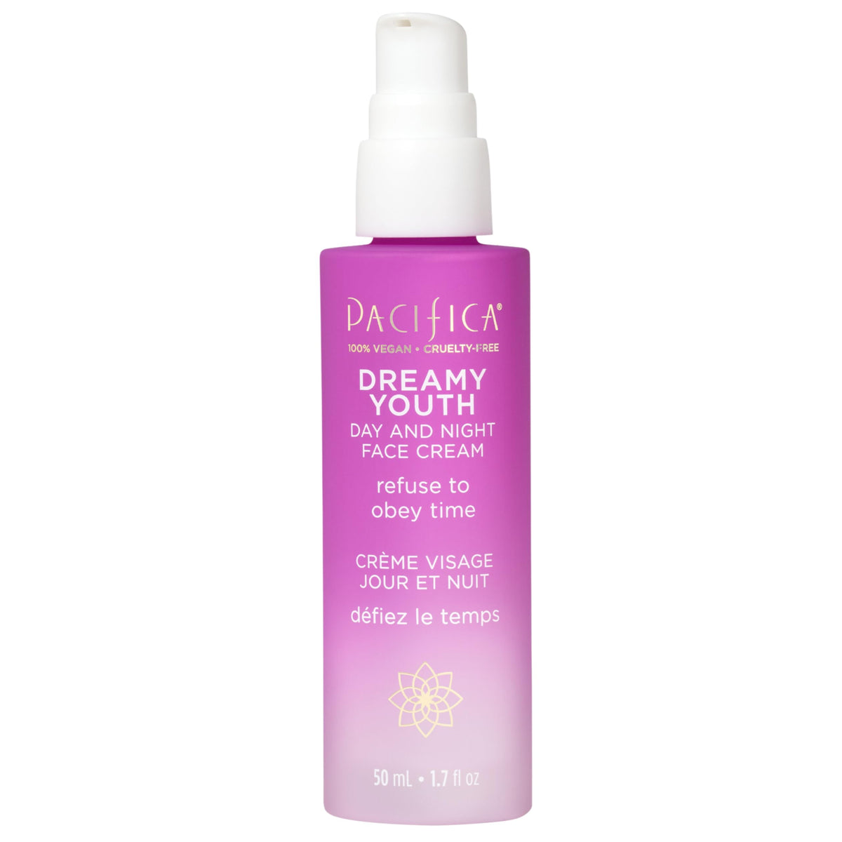 Pacifica cream in bathroom routine setting demonstrating daytime and nighttime use