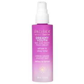 Pacifica cream in bathroom routine setting demonstrating daytime and nighttime use