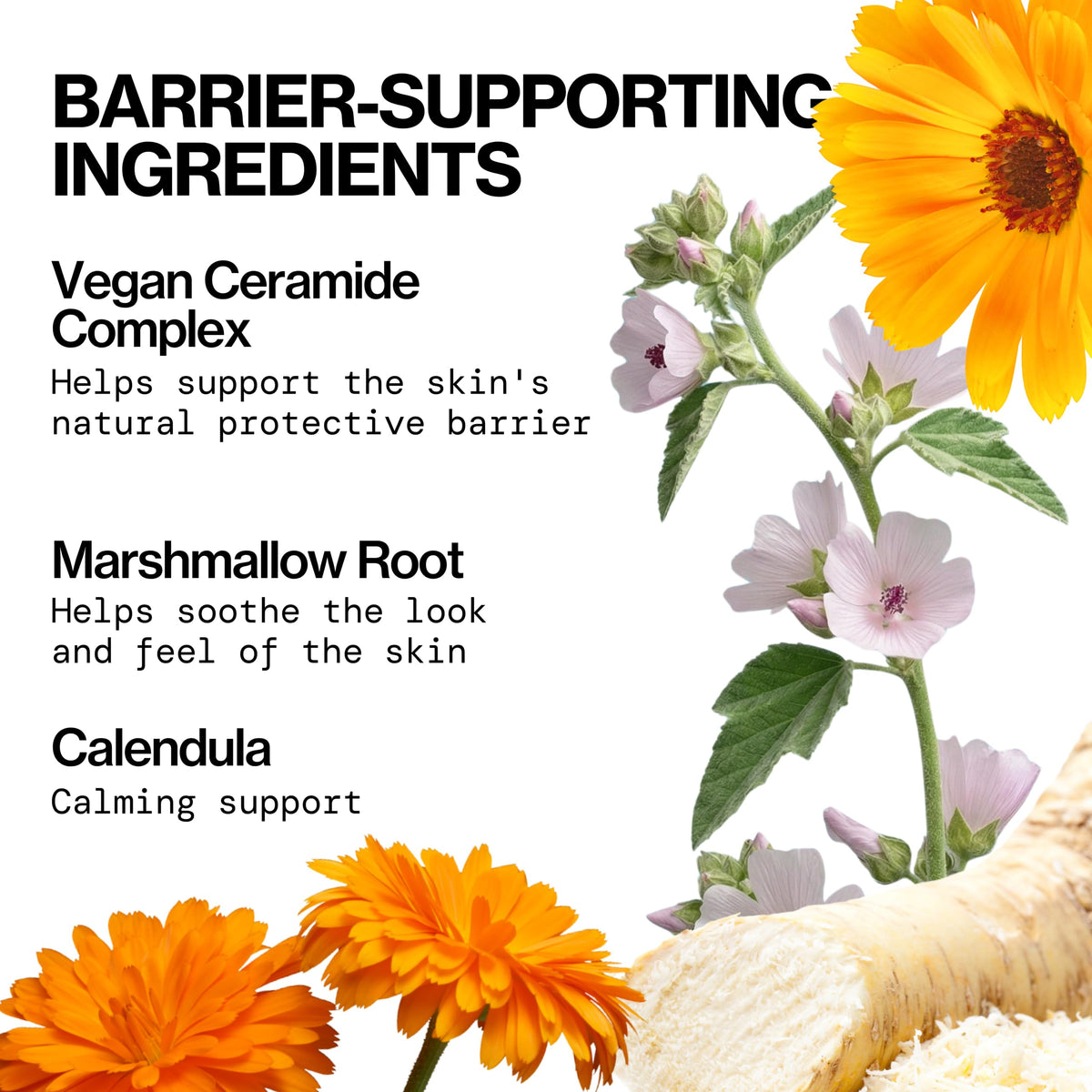Pacifica botanicals calendula and marshmallow root showing soothing benefit