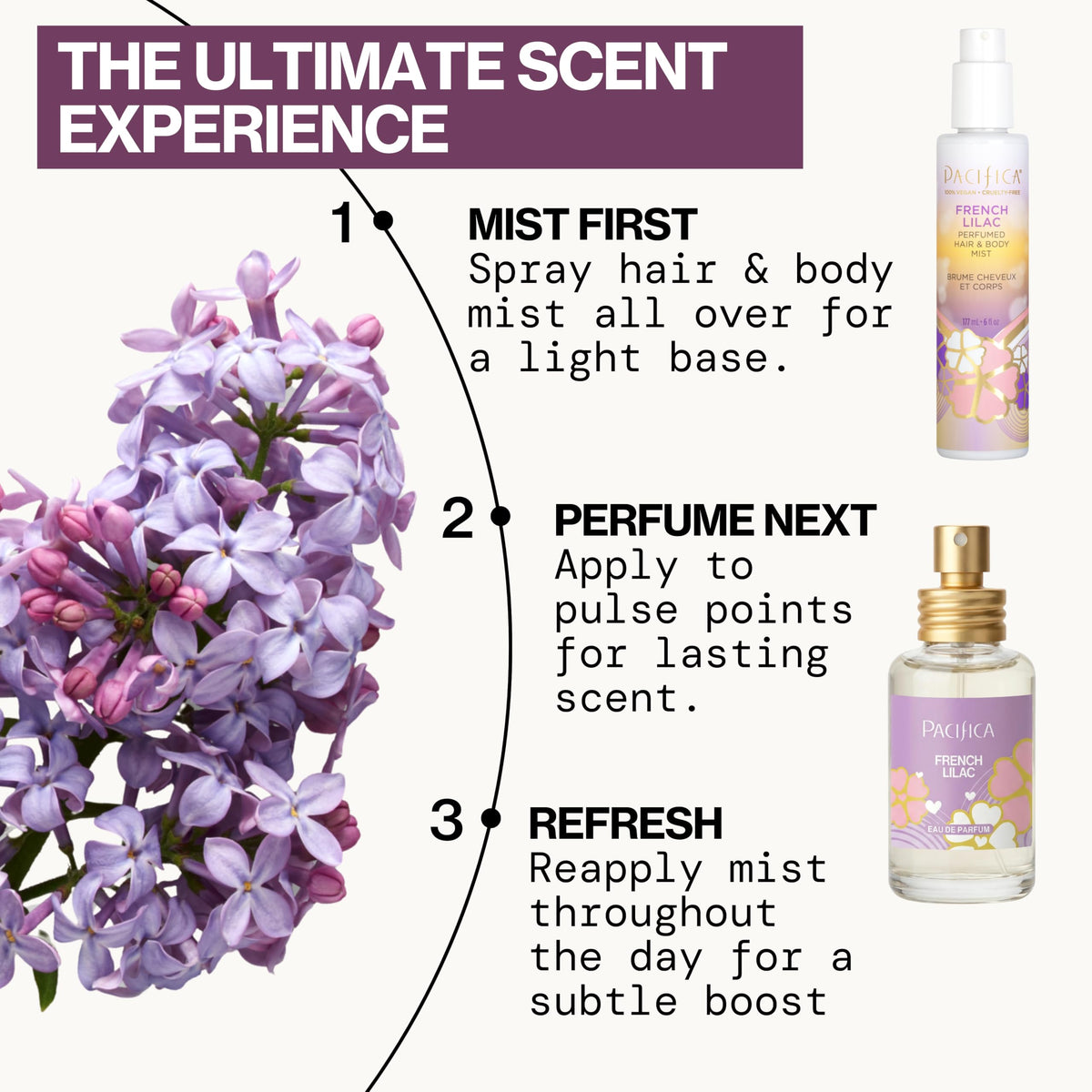 Pacifica spray in hand demonstrating travel-ready 1 oz convenience