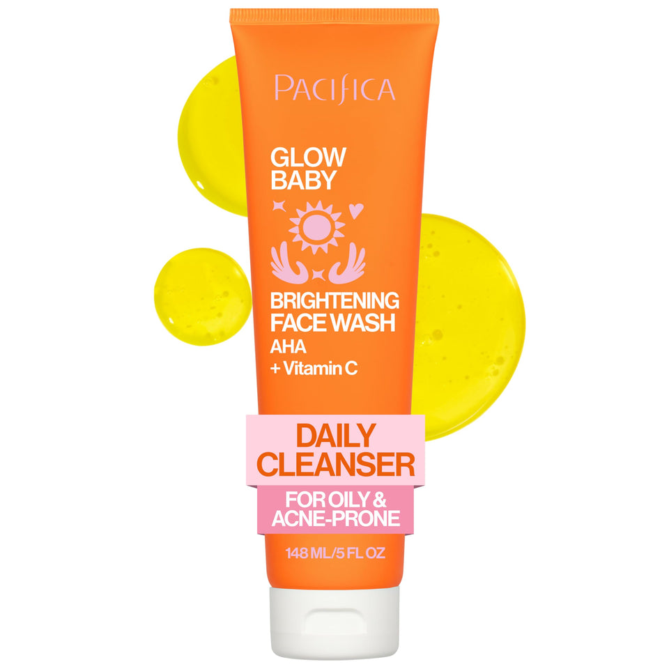 Pacifica front bottle showing pump and label, brightens skin visibly